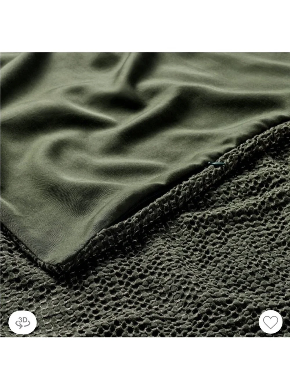 Casaluna King Olive Green Waffle-Knit Sham 20” x 36”